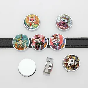 Zinc Alloy Chinese Style Nine-Tailed Fox Sliding Charms Tai Chi Gutta Percha Beads For DIY Personalized Bracelet Accessories Jewelry Making
