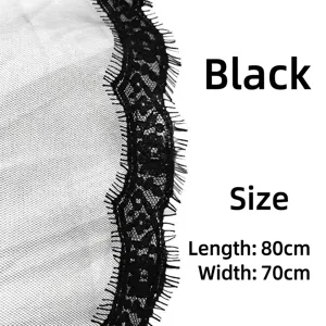 Voile en dentelle noire pour costume de cosplay d'Halloween 80x70cm