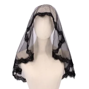 Élégant voile de dentelle noire pour le costume de cosplay d'Halloween Lydia Deetz