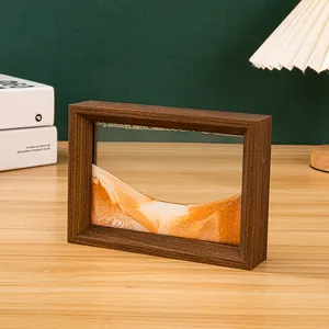 Dekorative 3D-Sandmalerei mit dunklem Holzrahmen für die Schreibtischdekoration im Büro