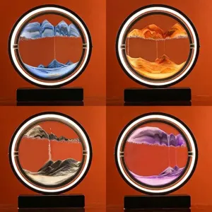 Lámpara de escritorio 3D de arte de arena movediza en cuatro colores
