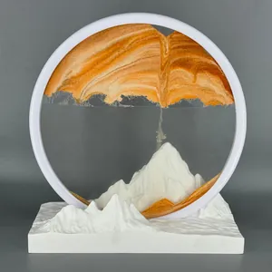 Kreative 3D-Treibsandkunst mit weißem Bergfuß für die Büro-Schreibtisch-Deko