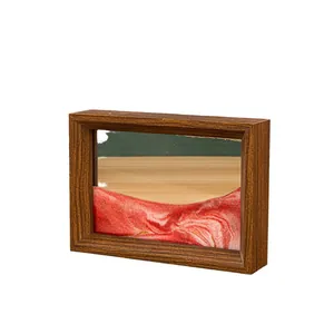 Cornice artistica rettangolare in sabbia mobile 3D con paesaggio di sabbia rossa