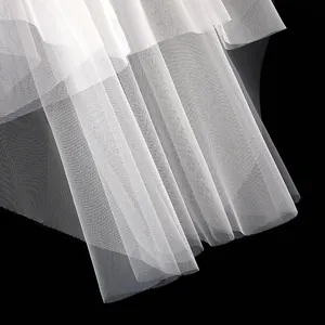 Velo de Novia Simple de Doble Capa Con Peine de Metal Tul Suizo Blanco Velo de Novia Corto Para Accesorios de Fotografía de Fiesta de Boda