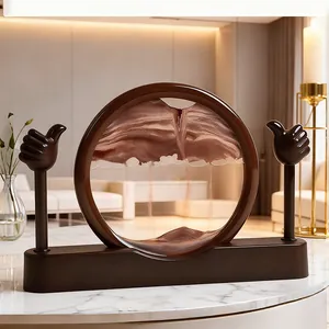 Cuadro de arena móvil 3D con base de pulgar arriba para decoración de casa y oficina