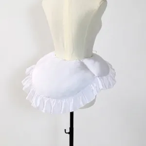 White ruffled bustle pad for Lolita skirts and cosplay dresses on a white mannequin