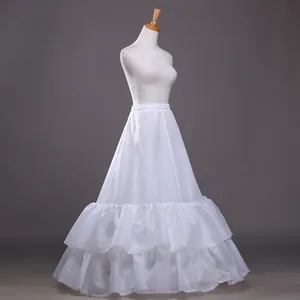 Full length white wedding petticoat with layered ruffles for bridal or Lolita dresses