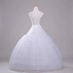 Bridal Wedding Petticoat Crinoline 6-Hoop Underskirt Adjustable Waist Double Mesh Layer High Volume Ball Gown Slip White