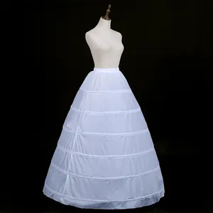White six-hoop wedding dress petticoat showing full volume and tiered steel structure