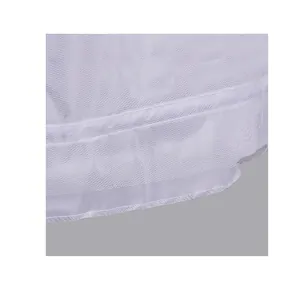 Close-up of white double-layer mesh bridal petticoat with high-quality tulle texture.