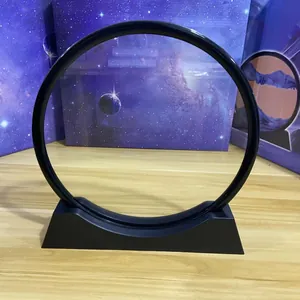 Marco circular negro con soporte de base a juego para pintura de arena movediza