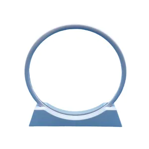 Marco circular blanco minimalista con base para pintura de arte de arena móvil decorativa