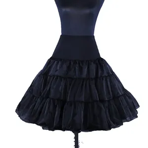 Zwarte Lolita petticoat zonder baleinen van tule voor mini-jurken lichtgewicht