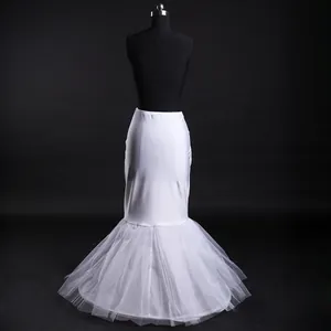 Detailed view of white mermaid petticoat with lycra waist and full tulle fish tail