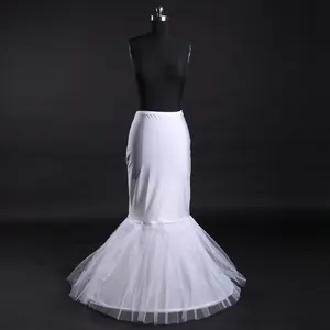 White mermaid fishtail petticoat for wedding dress with flared mesh bottom detail