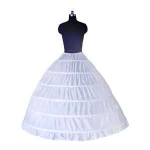 White 6-hoop wedding dress petticoat for Lolita large volume ball gown skirt support