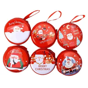 6er-Set Weihnachts-Münzbörsen aus Weißblech mit niedlichen Weihnachtsmann-Motiven
