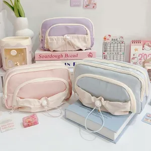 Süße Wolke Große Kapazität Federmäppchen Leinwand Mehrschichtige Schreibwaren Organizer Tasche Mit Kordelzug Tasche Für Schüler Mädchen Schule Büro
