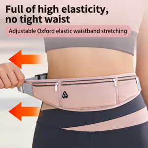 Ultra-slim elastic running waist bag with adjustable belt for workout and phone storage