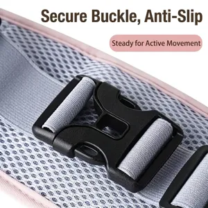 Breathable mesh running waist bag with secure buckle for outdoor exercise and sports