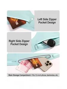 Slim waterproof sports waist bag with multiple pockets for 7.5-inch smartphones
