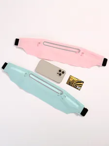 Waterproof lightweight running waist packs in pink and blue for sports, gym, and fitness.