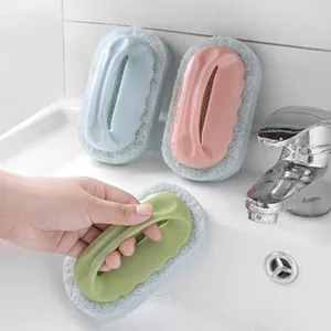 Mehrzweck-Reinigungsbürste mit ergonomischem Griff und Scheuerpad für das Badezimmer