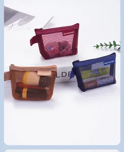 Minimalistische nylon mesh muntportemonnees in drie kleuren voor kleine accessoires