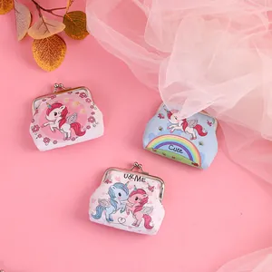 Variety of cute unicorn cartoon coin purses with vintage metal kiss-lock closure