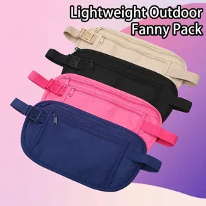 Hidden Anti-theft Waist Bag For Men Women Ultra Thin Travel Passport Pouch Waterproof Oxford Cloth Sports Waist Pack Security Money Belt