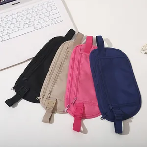 Slim anti-theft travel waist bags in four colors for passport and money security