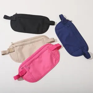 Slim anti-theft money belt for travel, invisible passport holder for sports and outdoors