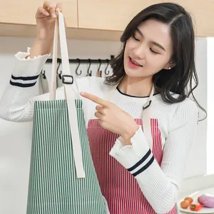 Verstellbare gestreifte Küchenschürze mit Seitentüchern zum Kochen und Reinigen