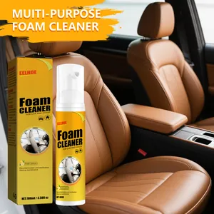 Limpiador de Espuma Multiusos Interior del Coche Hogar Cocina Asiento Volante Eliminador de Manchas Desinfectante Aroma a Limón Spray de Limpieza Con Caja