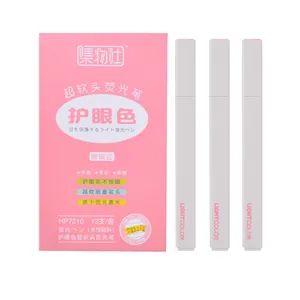 Set of eye-protection soft head Morandi highlighters in coral red for note-taking