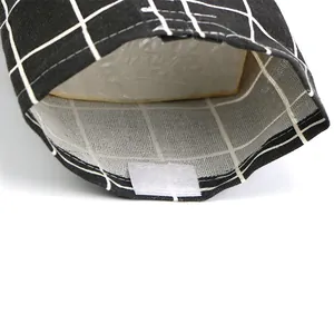Japanese style cotton linen tissue pouch featuring a classic black and white grid pattern