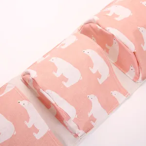 Organizzatore a sospensione multistrato in cotone rosa con motivo di orso polare