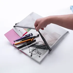 A4 durchsichtige graue Netztasche für Dokumente und Schreibwaren-Organisation Büro