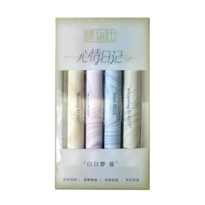 Ji Wu She 4-Farben schnelltrocknendes Textmarker-Set mit sanften Farben für Journaling