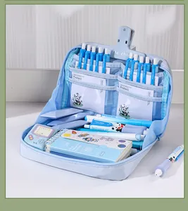 Blaue Panda-Federtasche mit großer Kapazität zur Organisation von Schulschreibwaren