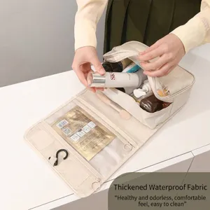 Trousse de toilette portable étanche avec crochet pour voyage, sport et cosmétiques