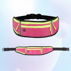 Marsupio da corsa leggero rosa e giallo neon per maratona e allenamento fitness all'aperto