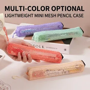 Kleurrijke mesh make-uptasjes en ademende draagbare opbergzakjes in pasteltinten