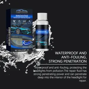 Detail van Rayhong koplampreparatiepolijstmiddel met waterspatten achtergrond