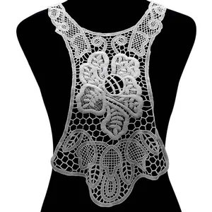 Elegant Milk Silk Water Soluble Lace Collar Embroidered Floral Detachable Collar For Women Dress DIY Lace Accessories 3D Hollow Embroidered Fake Collar