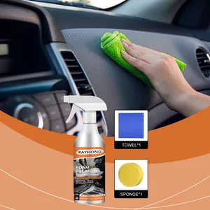 Rayhong Multifunktionaler Schaumreiniger Autoinnenraum Reinigungsset Für Leder Stoff Sitze Armaturenbrett Fleckentferner Mit Handtuch Schwamm