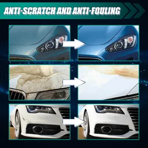 Comparison of anti-scratch and anti-fouling car coating spray results on different car models.