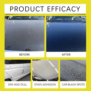 Demostración visual de limpieza y brillo con el líquido de cuidado para pintura auto