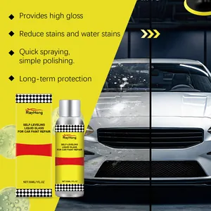 Comparación en primer plano del antes y después de reparar pintura con spray líquido
