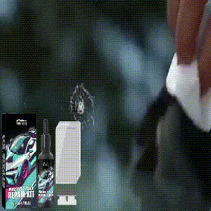Detailed view of the car windshield repair kit components for fixing cracks and chips